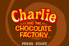 Charlie and the Chocolate Factory title screen for GameBoy Advance
